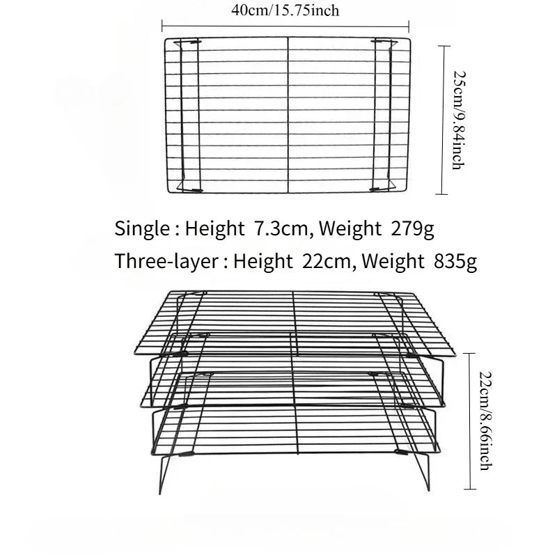 Stainless Steel Stackable Cooling Rack Nonstick Baking Cooling Grid | LoungeYard — product view 3