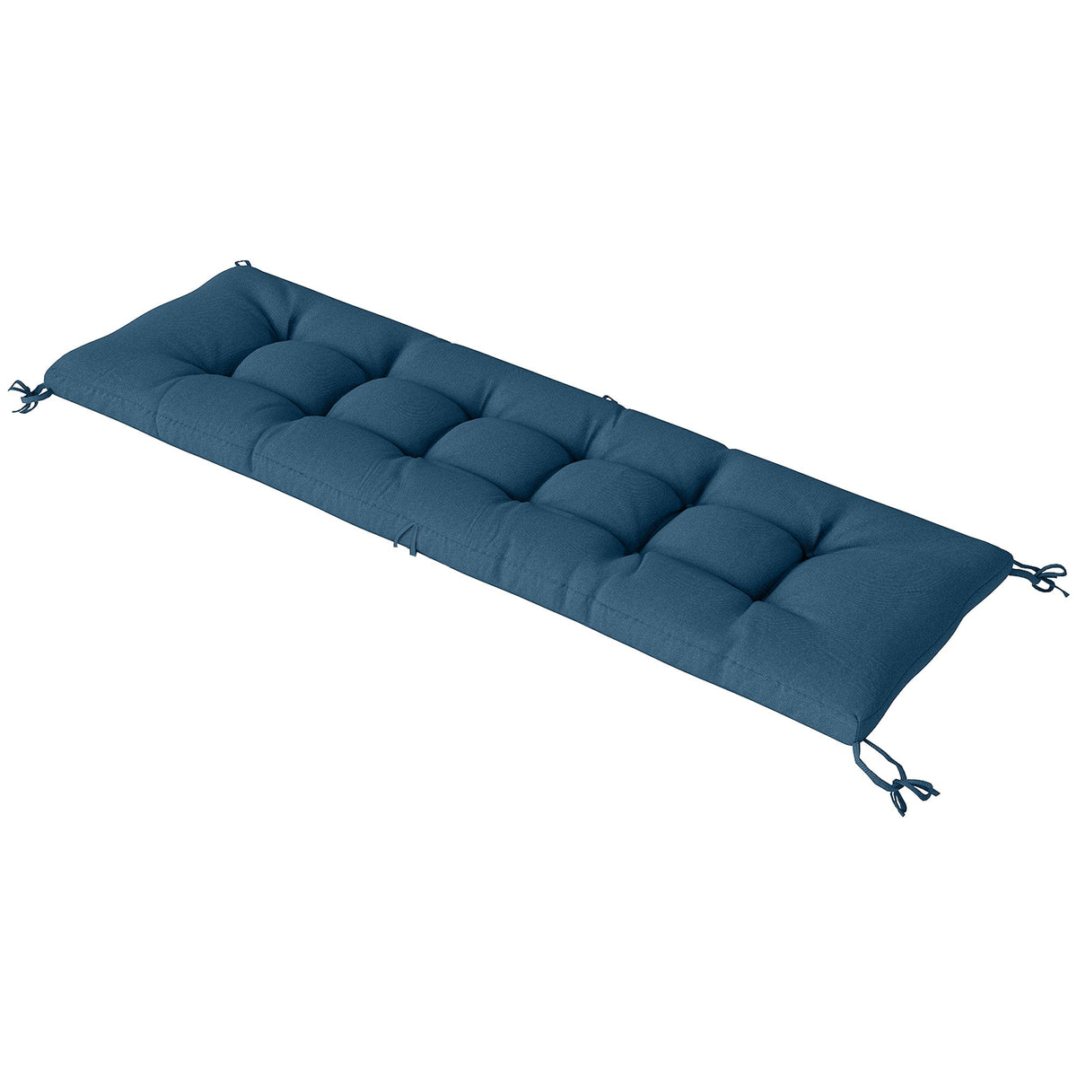 Memory Foam Sun Lounger Cushion with Ties, 190 x 60 cm, Blue — product view 2