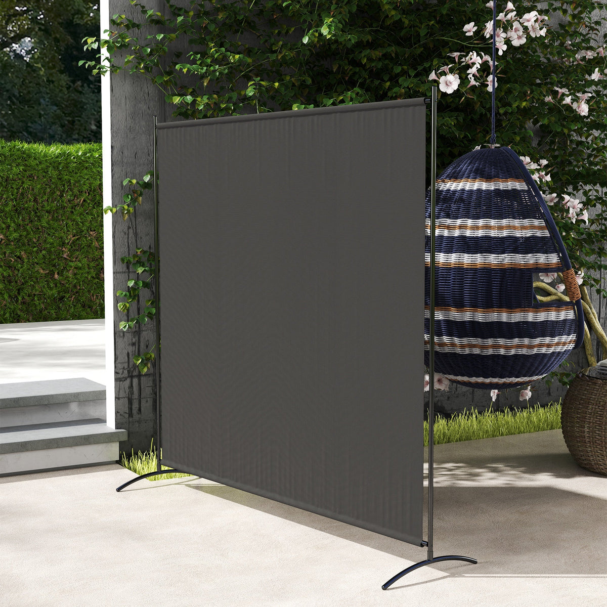 5.9FT Outdoor Privacy Screen with UPF30+ Protection, Freestanding, Dark Gray — product view 4
