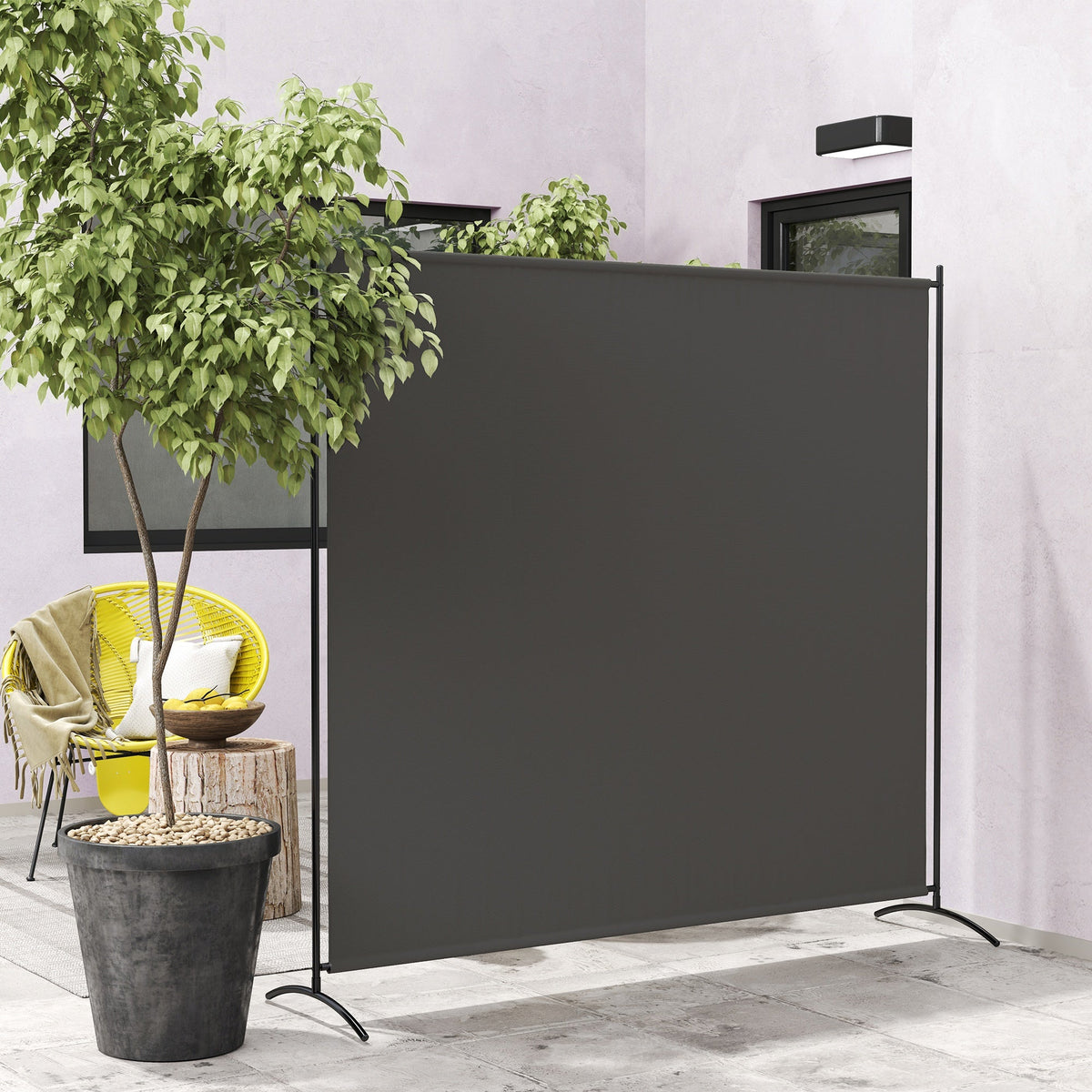 5.9FT Outdoor Privacy Screen with UPF30+ Protection, Freestanding, Dark Gray — product view 3
