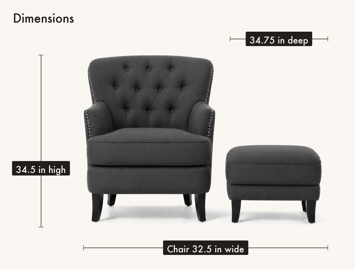 Tessmar Fugloy Tufted Armchair & Ottoman — product view 6