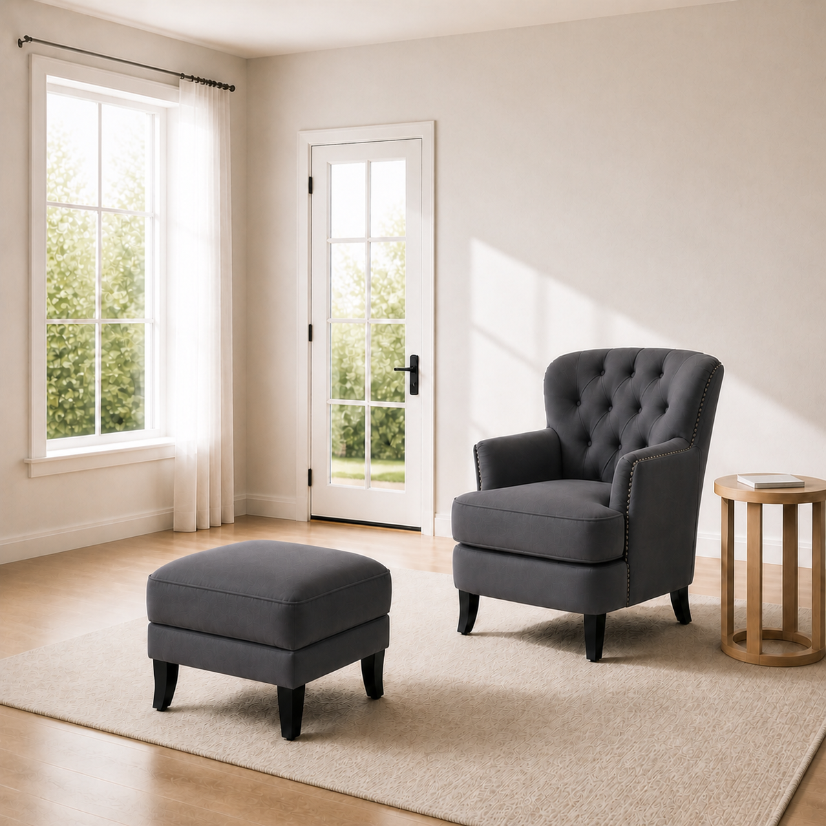 Tessmar Fugloy Tufted Armchair & Ottoman — product view 5