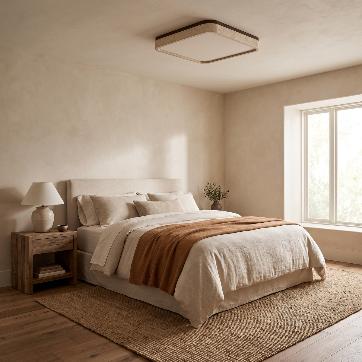 Travira Travertine Flush Mount Ceiling Light — product view 2