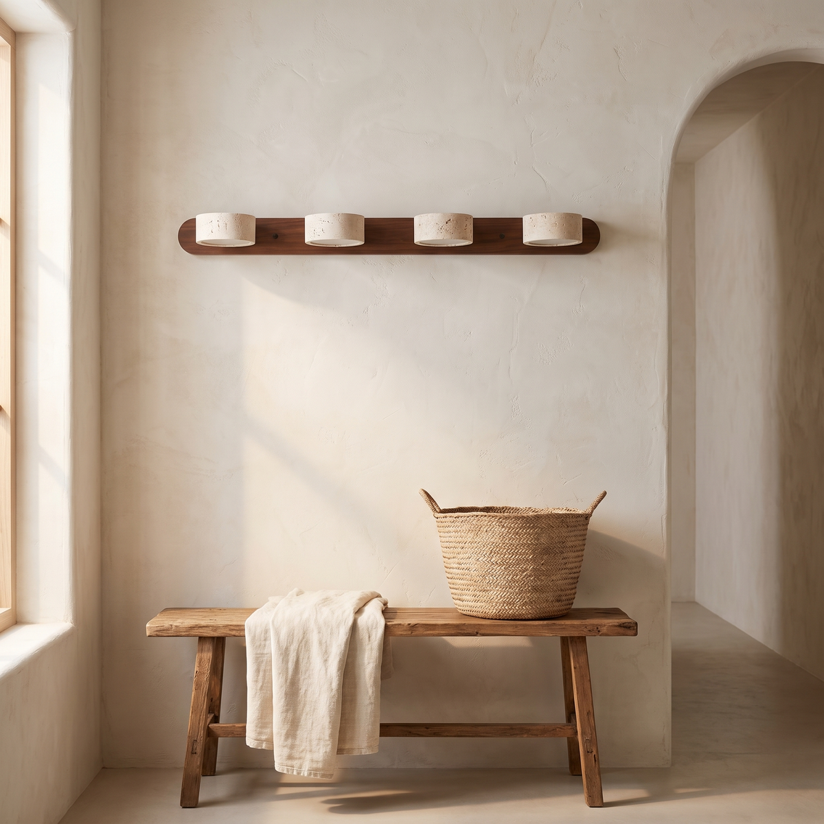 Travira Travertine Multi-Head Wall Sconce, LED — product view 4