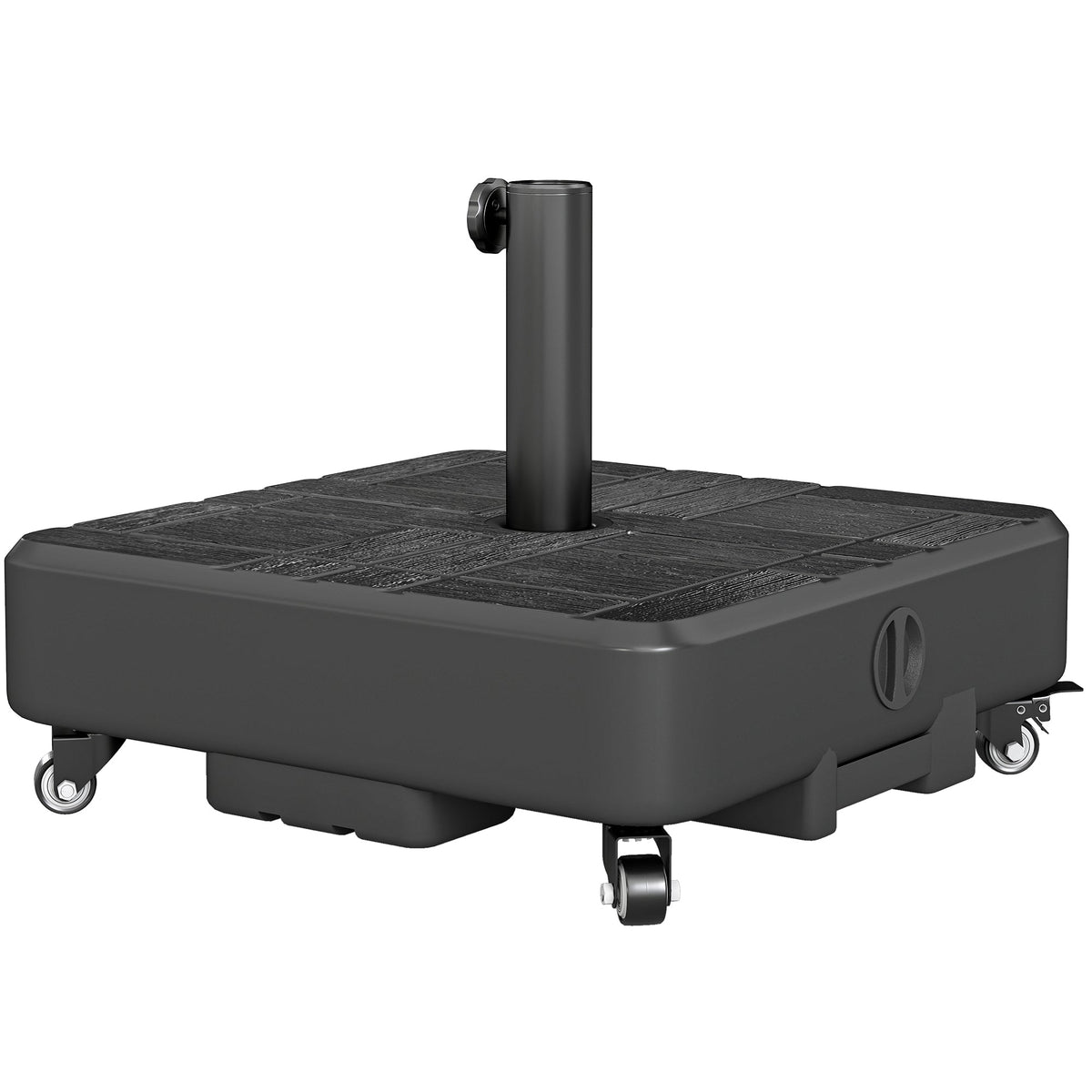 Patio Umbrella Base with Wheels, 62 lbs Water/77 lbs Sand, Black — product view 2