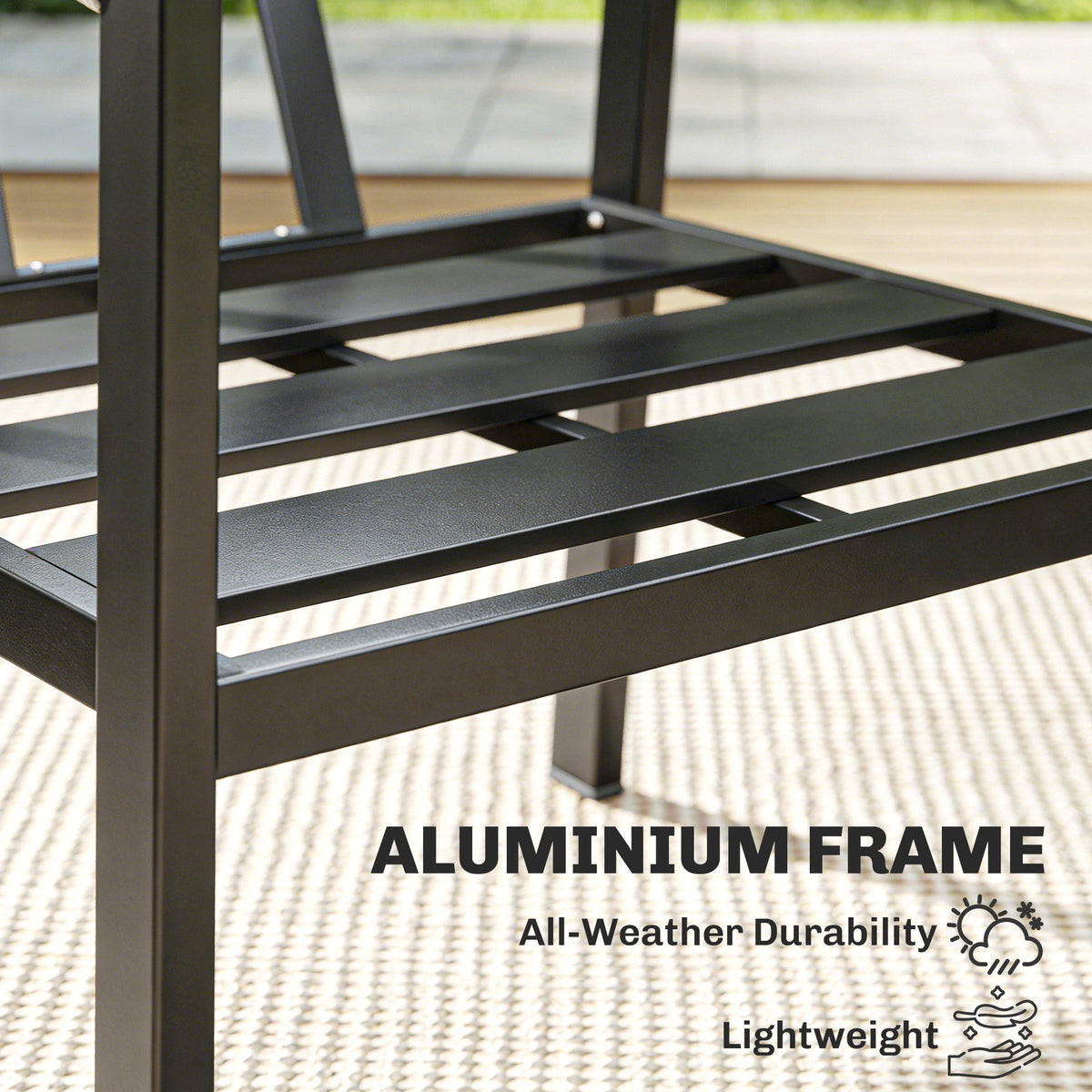4 Seater Aluminium Garden Furniture Set with Loveseat, Black — product view 6