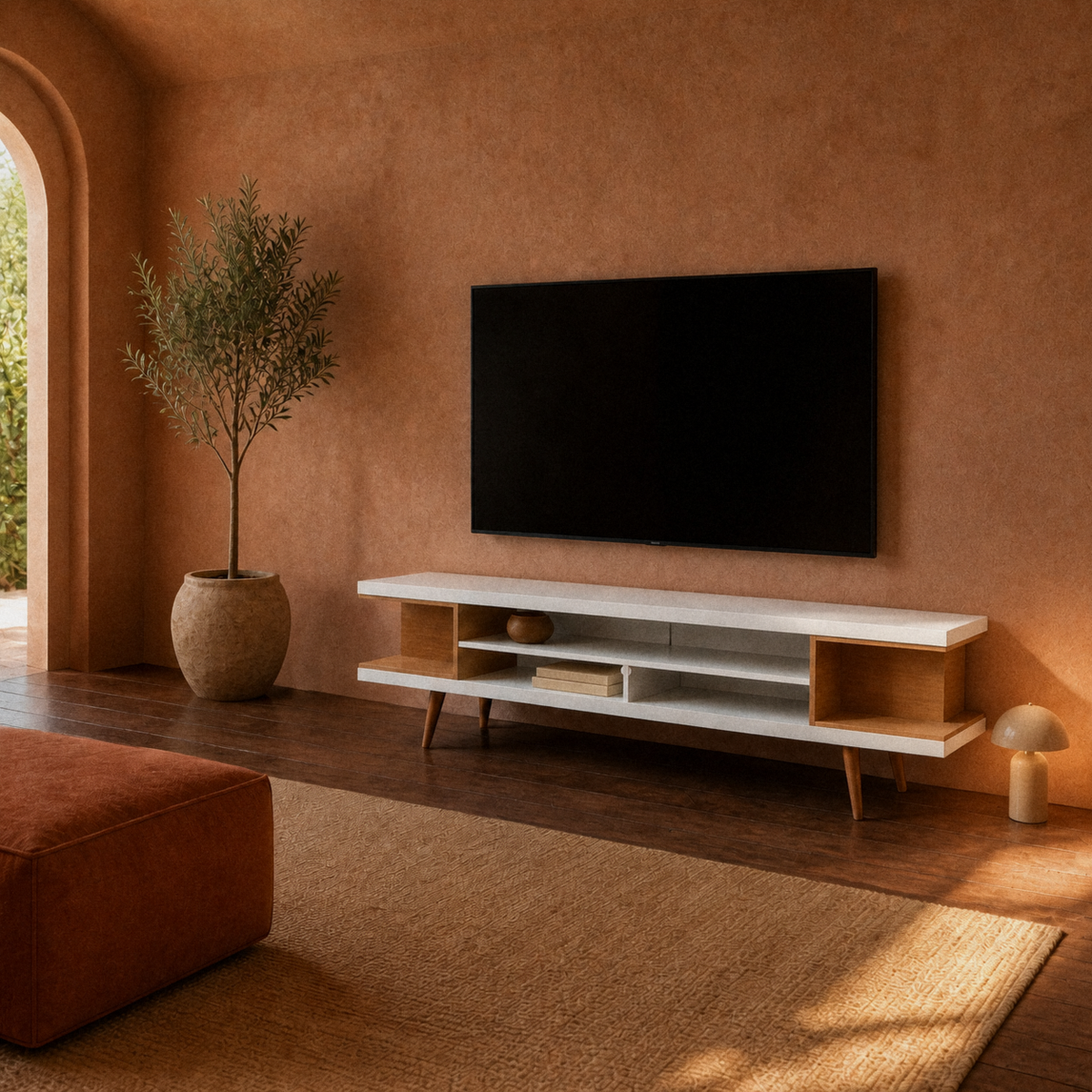 Varnholt Glyvursnes Cream White TV Stand — product view 3