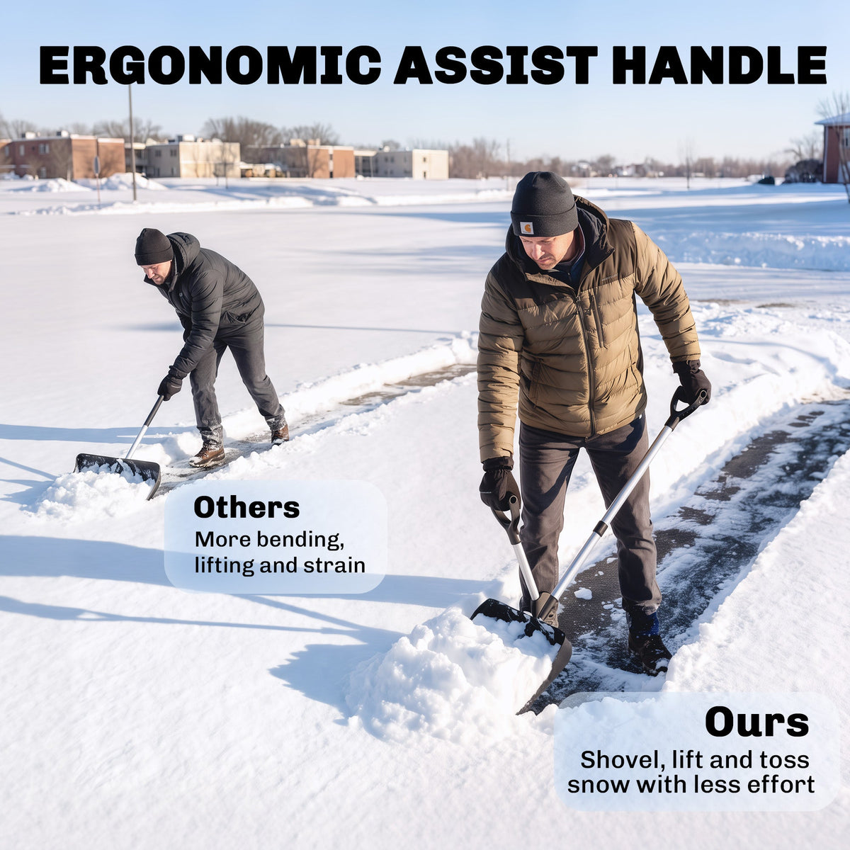 Heavy Duty Snow Shovel with 45cm Blade and Detachable Aluminum Handle — product view 6