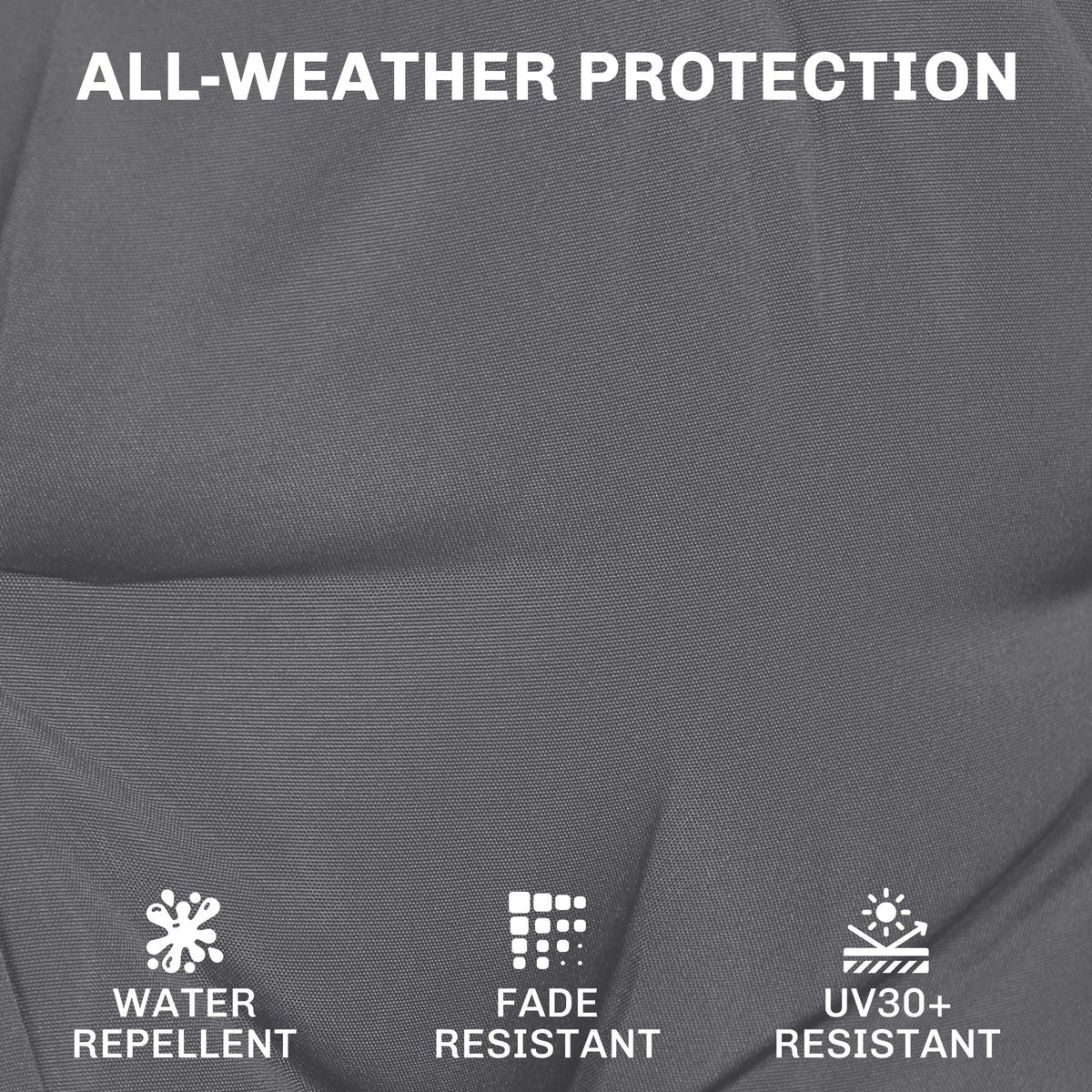 Set of 2 Outdoor Chair Seat Cushions, 40 x 40 cm, Dark Grey — product view 7