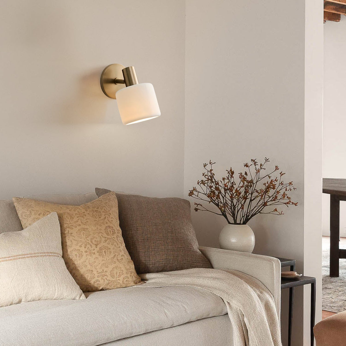 Modern Porcelain LED Wall Sconce Minimalist Bathroom Bedroom Hallway — Style A Style B — product view 3