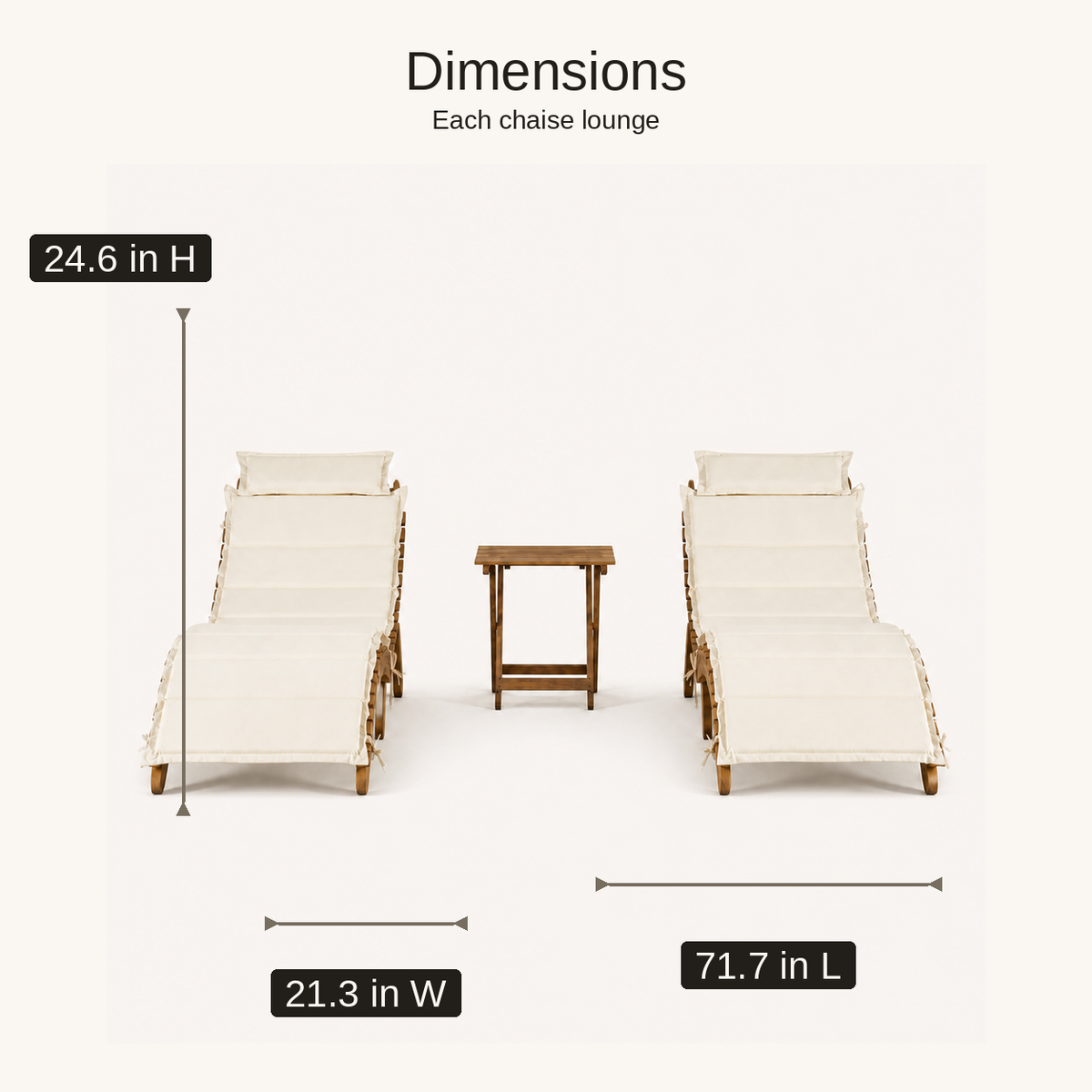 Wulfern Ortholithos Folding Chaise Lounge Set — product view 6