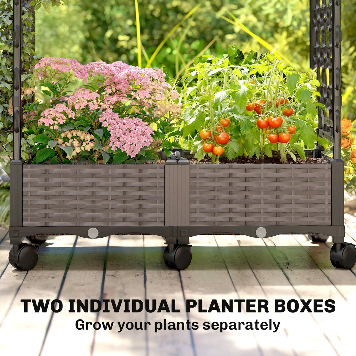 Raised Garden Bed with Arch Trellis, Wheels & Self Watering Planter — product view 7