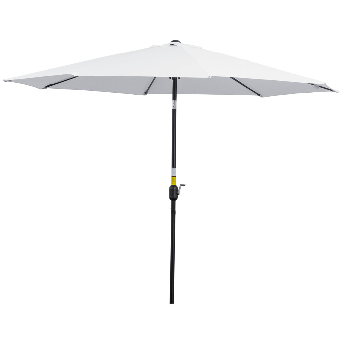 10' x 8' Round Market Umbrella with Crank and Tilt, White — product view 2