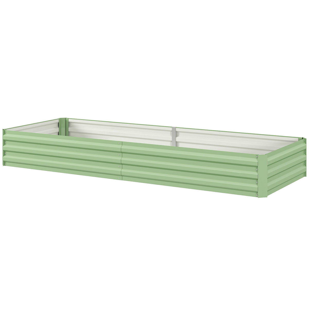 Galvanized Raised Garden Bed 8' x 3' x 1' for Vegetables, Flowers & Herbs, Light Green — product view 2