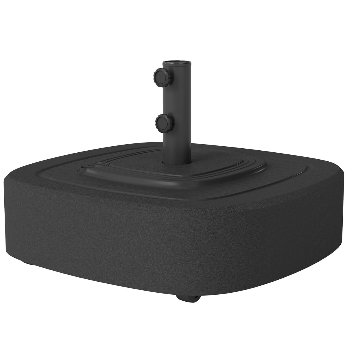 Patio Umbrella Base with Wheels, 110 lbs Sand/86 lbs Water, Black — product view 2