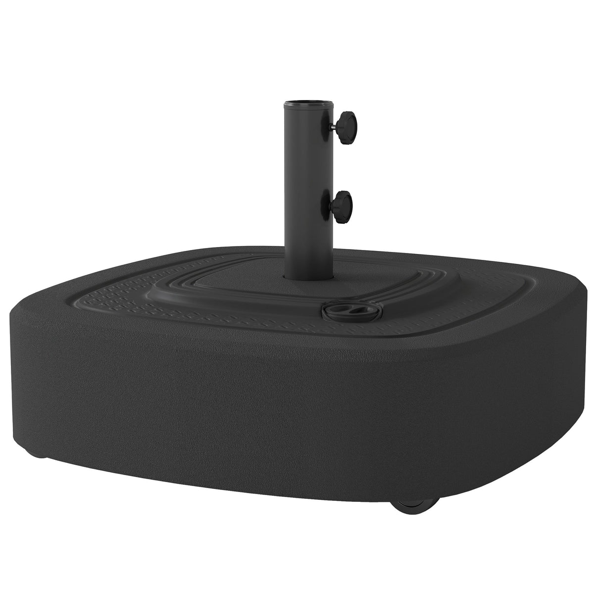 Patio Umbrella Base with Wheels, 110 lbs Sand/86 lbs Water, Black — product view 1