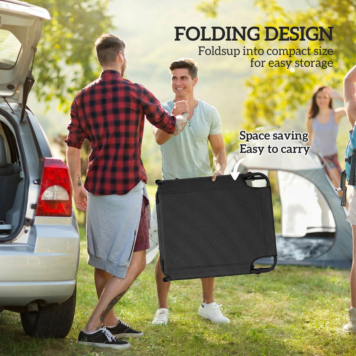 Folding Chaise Lounge Chair with Cushion, Sun Shade and Headrest, Dark Grey — product view 7