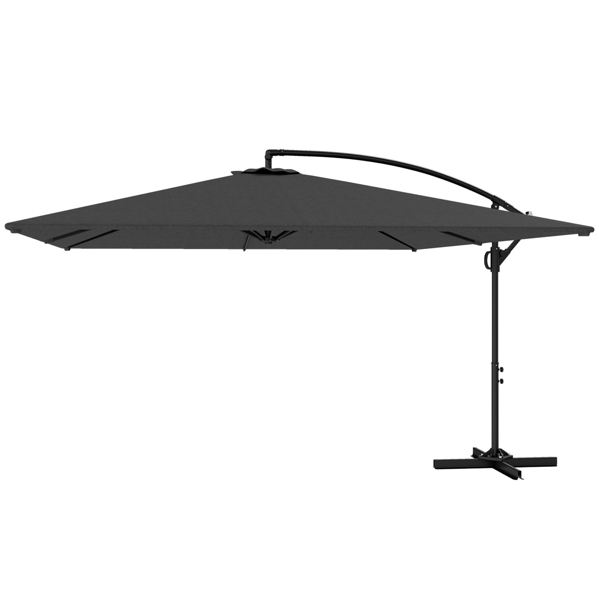 111" x 150.4" Cantilever Umbrella with 360° Rotation and Tilt, Grey — product view 2