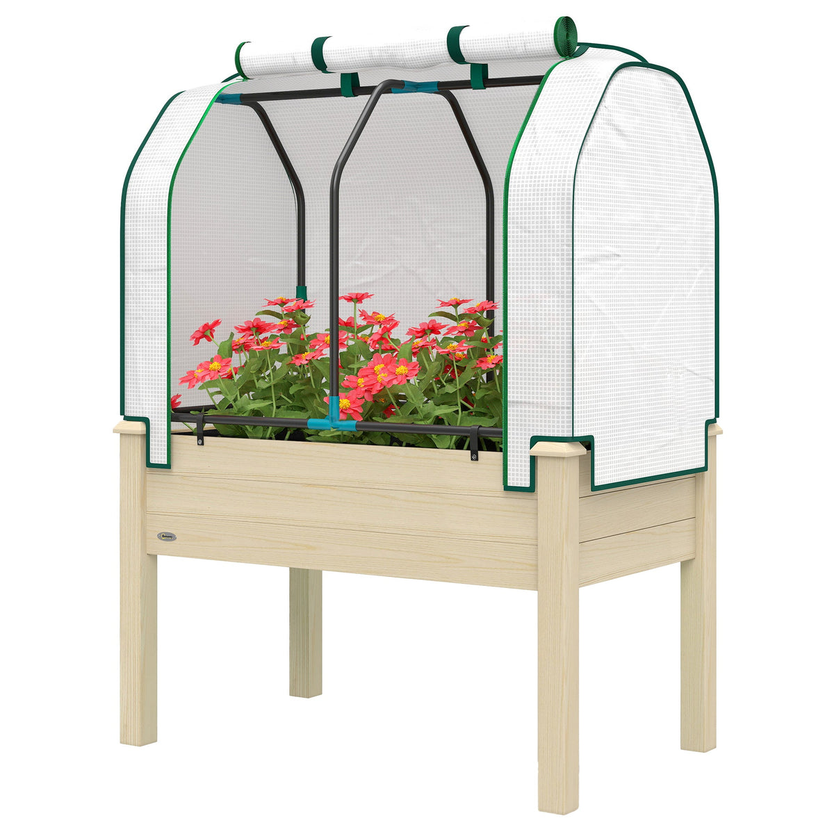 35" x 22" x 47" Raised Garden Bed with PE Cover, Natural — product view 2