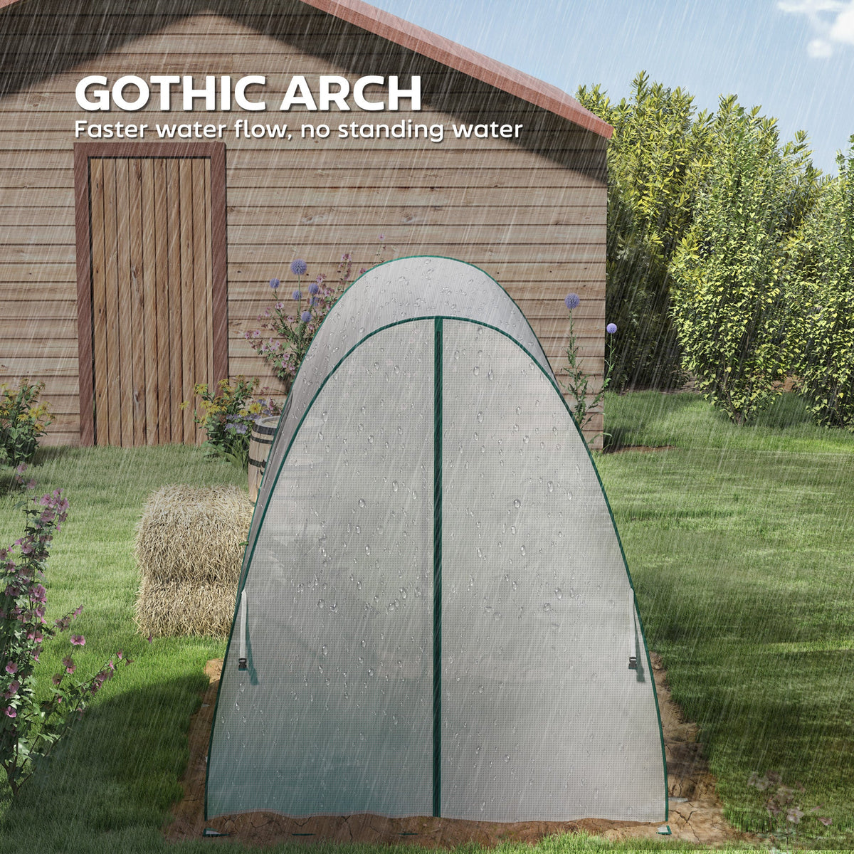 Portable Walk-In Greenhouse Tunnel with Sandbag Supports — product view 6