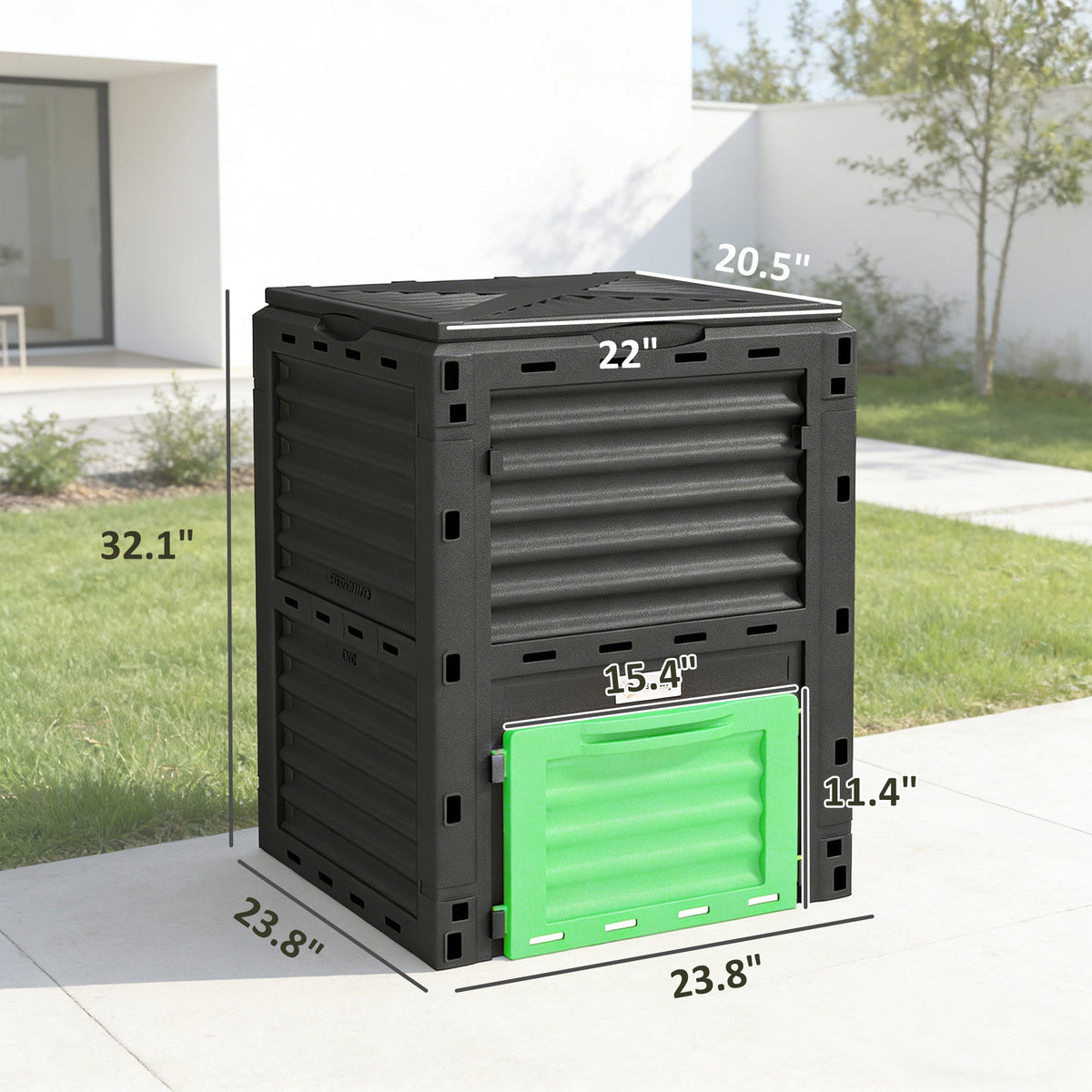 80 Gallon Garden Large Capacity Compost Bin, Green — product view 5