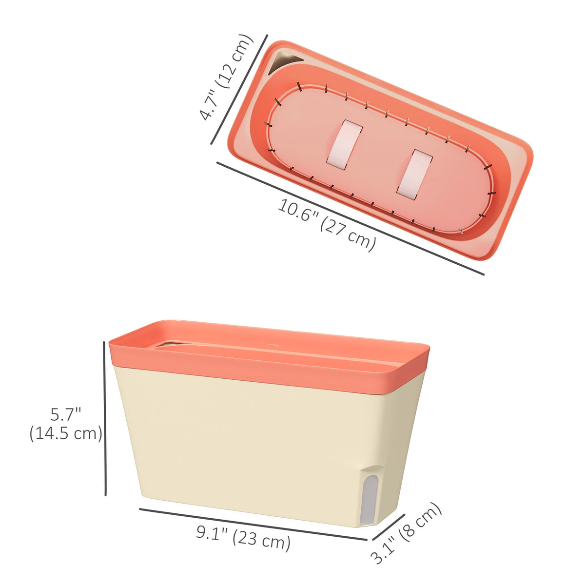 3 Pack 10.5" Self-Watering Planter Boxes with Water Level Indicator — product view 5