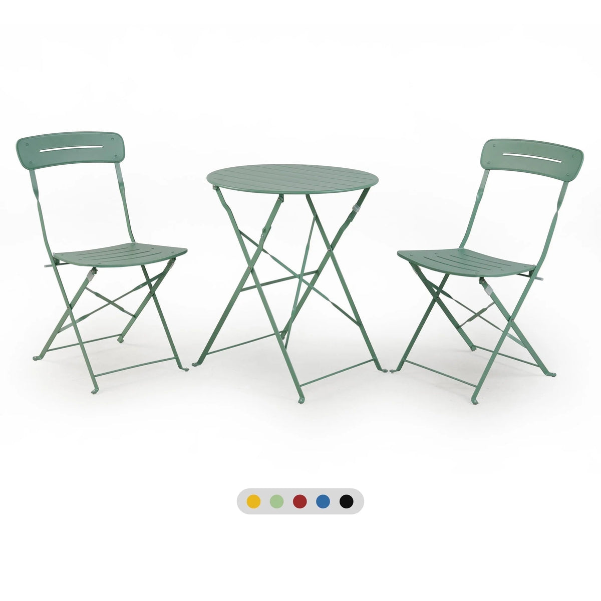 LOUNGE YARD 3-Piece Foldable Bistro Set with Round Table - All-Weather Steel Frame — product view 2