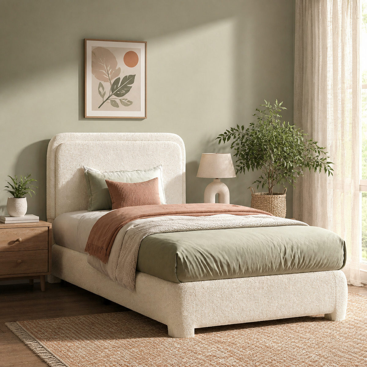 Grevane Vatersay Boucle Platform Bed — product view 3