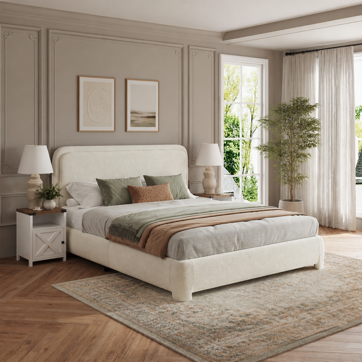 Grevane Vatersay Boucle Platform Bed — product view 4