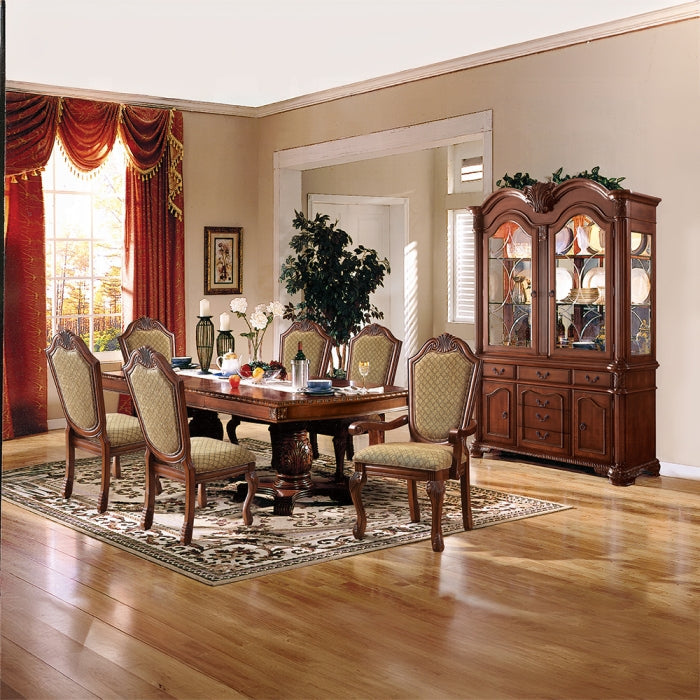 Chateau de Ville Cherry Finish Wood 7-Piece Double Pedestal Dining Table Set – 04075-7PC — product view 1