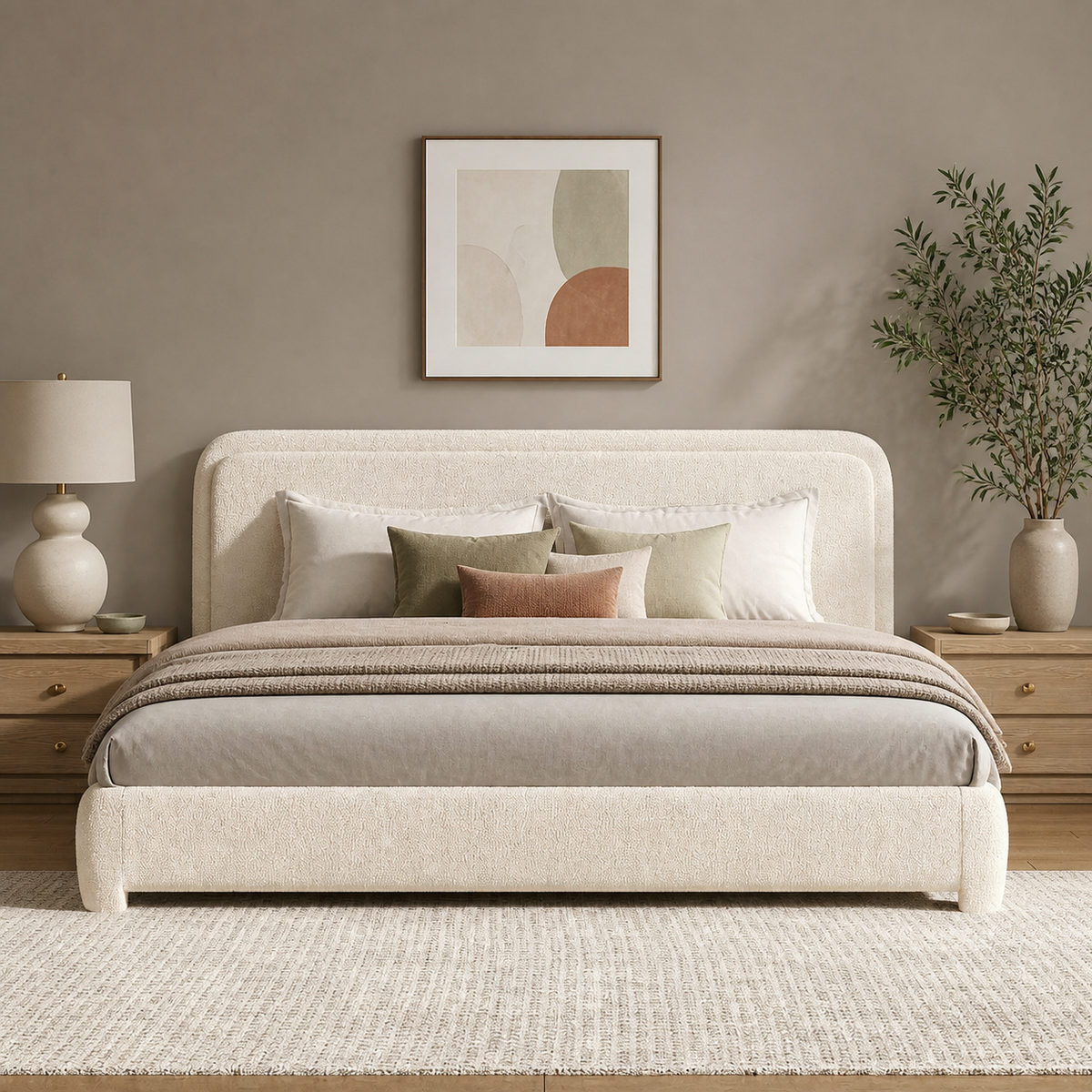 Grevane Vatersay Boucle Platform Bed — product view 6
