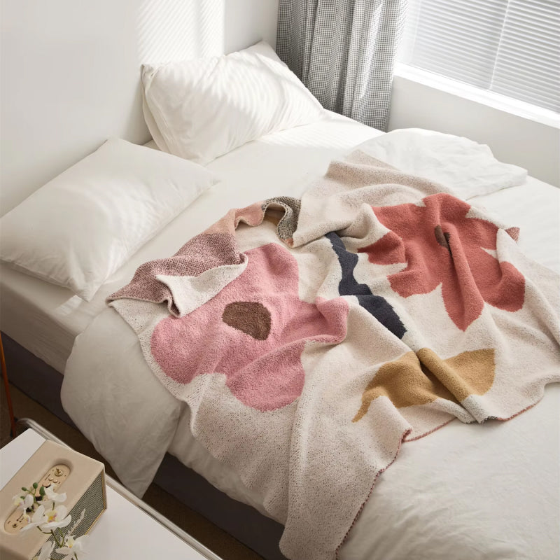 LoungeYard | Bohemian Flower Knitted Throw Blanket — product view 4