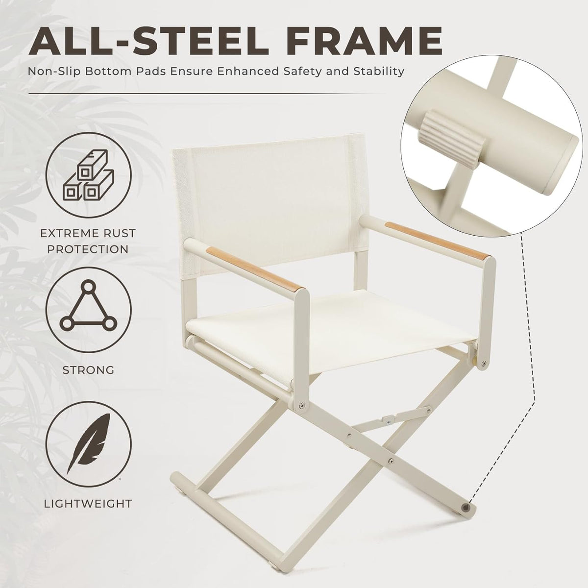 LOUNGE YARD Outdoor Dining Set, Extendable Table with Extra-Wide Foldable Chairs — product view 6
