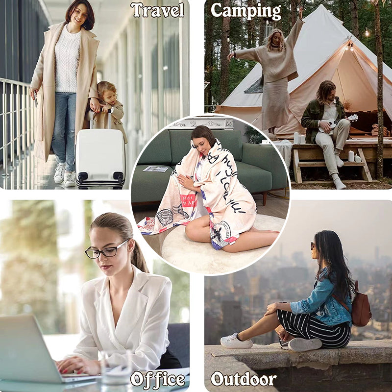 LoungeYard | Printed Flannel Wrap Blanket — product view 1