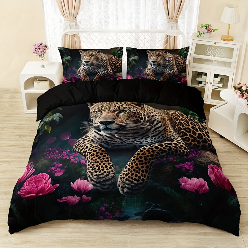 FierceFloral Bedset – Luxury Animal Print and Flowers LoungeYard — product view 3