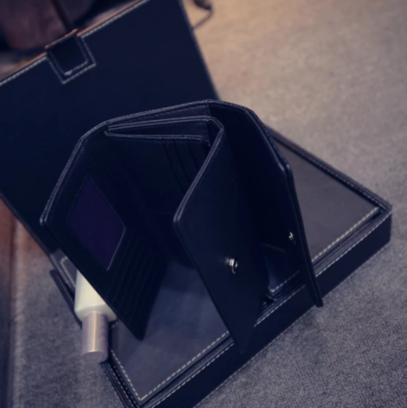 Women PU Leather Fashion Long Clutch Vintage | LoungeYard — product view 4
