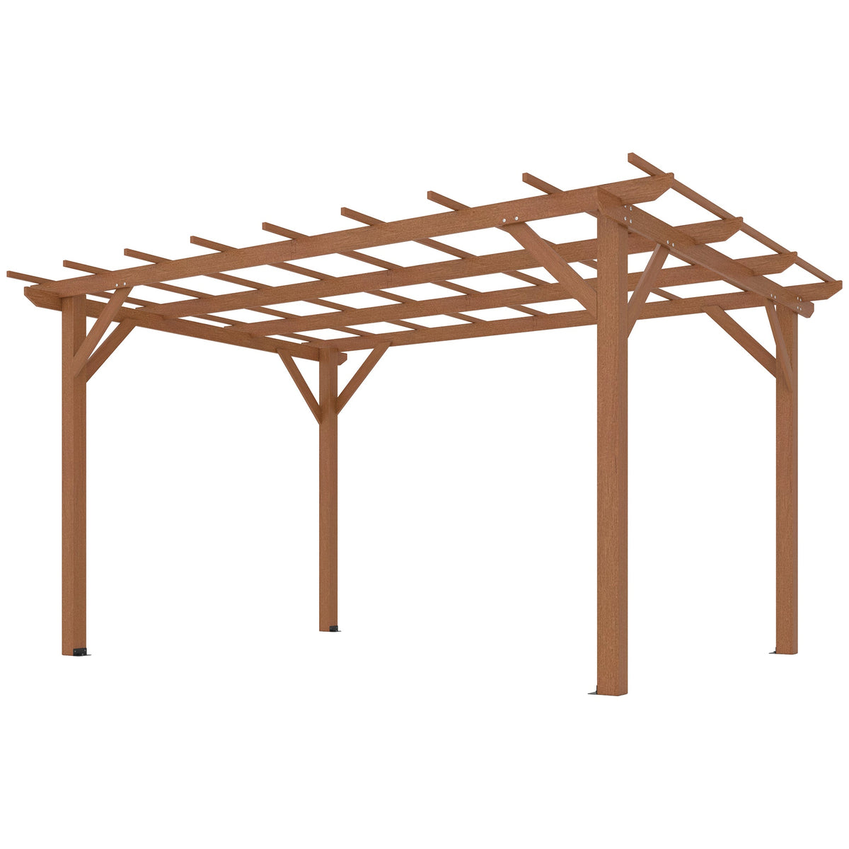 PerArbor 10' x 13' Wood Pergola for Climbing Plant Support and Patio Parties, Dark Brown — product view 2