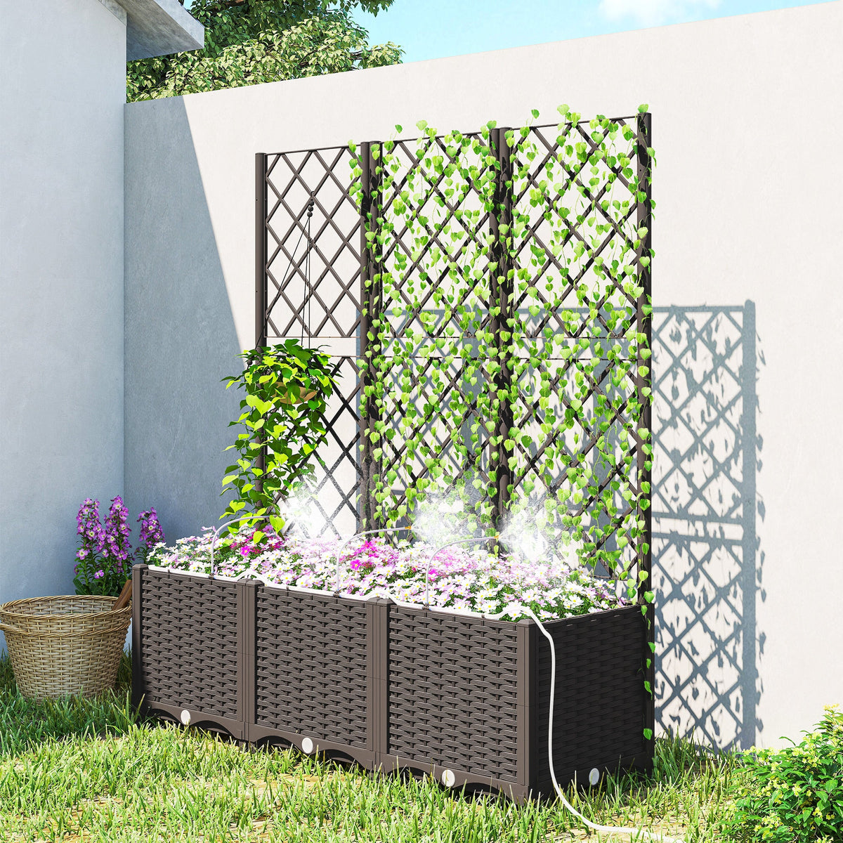 3PCS Self-Watering Planter Box with Trellis and Timer Kit — product view 3