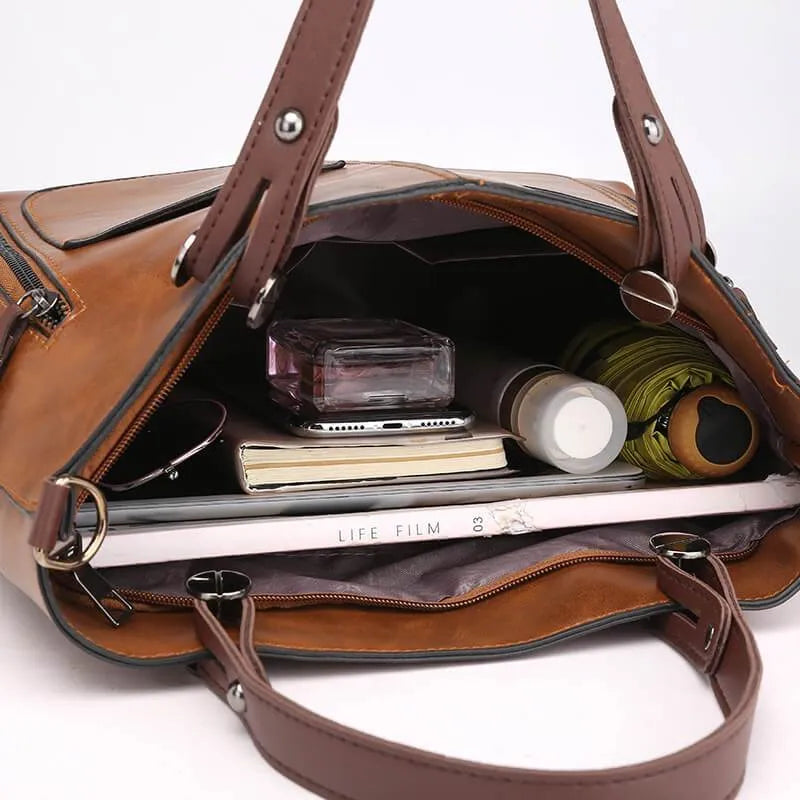 LoungeYard | Elly – Women’s Vintage Leather Shoulder Bag | Handmade & Elegant Design — product view 2