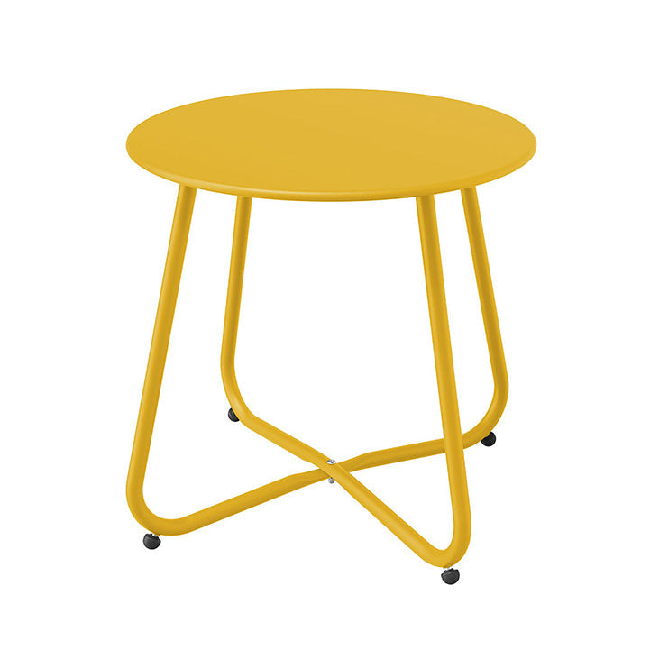 LOUNGE YARD Steel Patio Side Table, Weather Resistant Outdoor Round End Table — product view 1