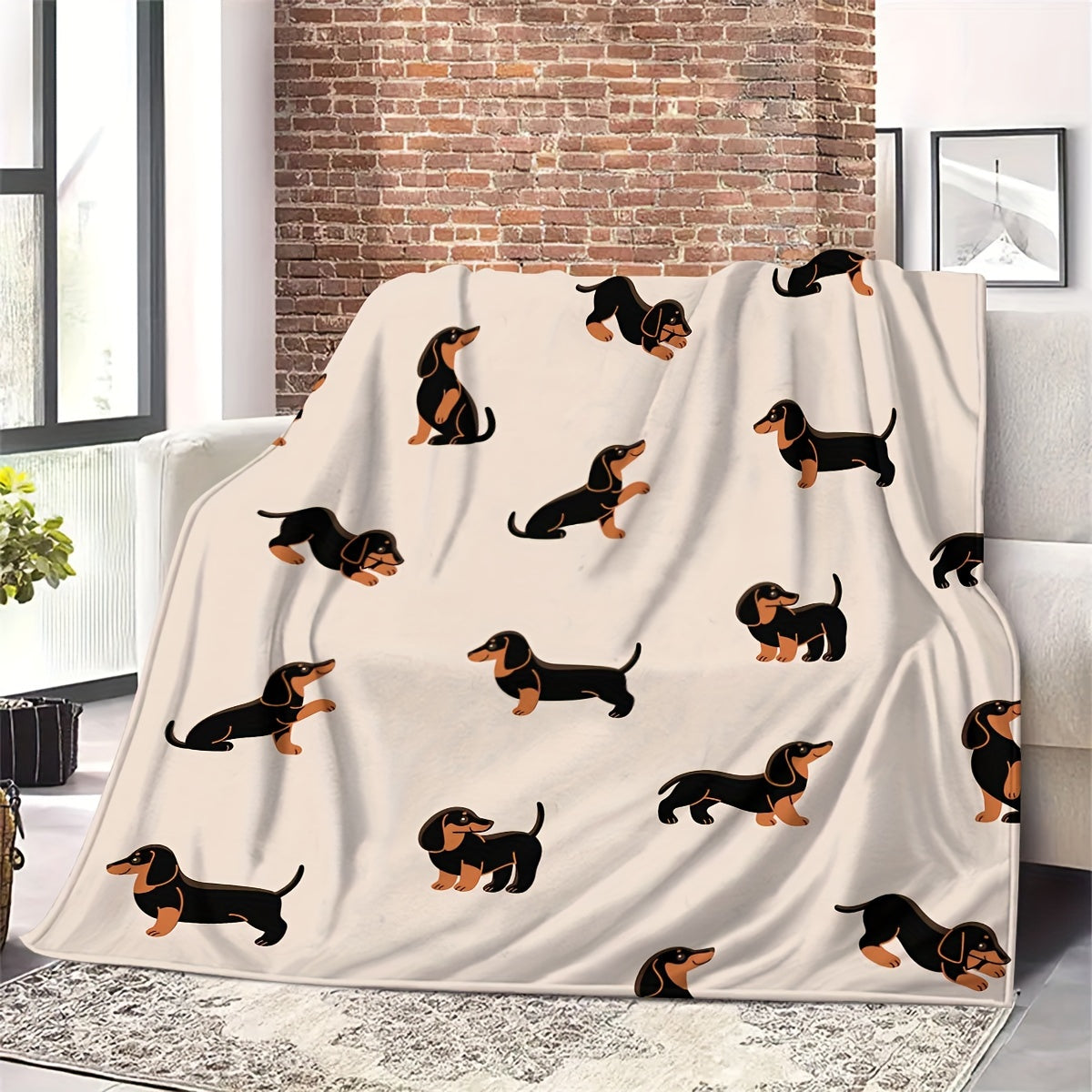 Dachshund Cozy - Soft Flannel Blanket for Pets LoungeYard — product view 2