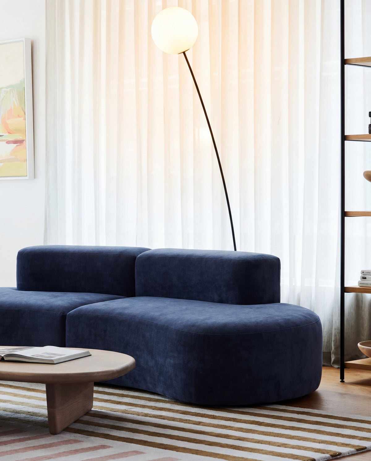 Casia Sculptural Wave Lounge Sofa — product view 6