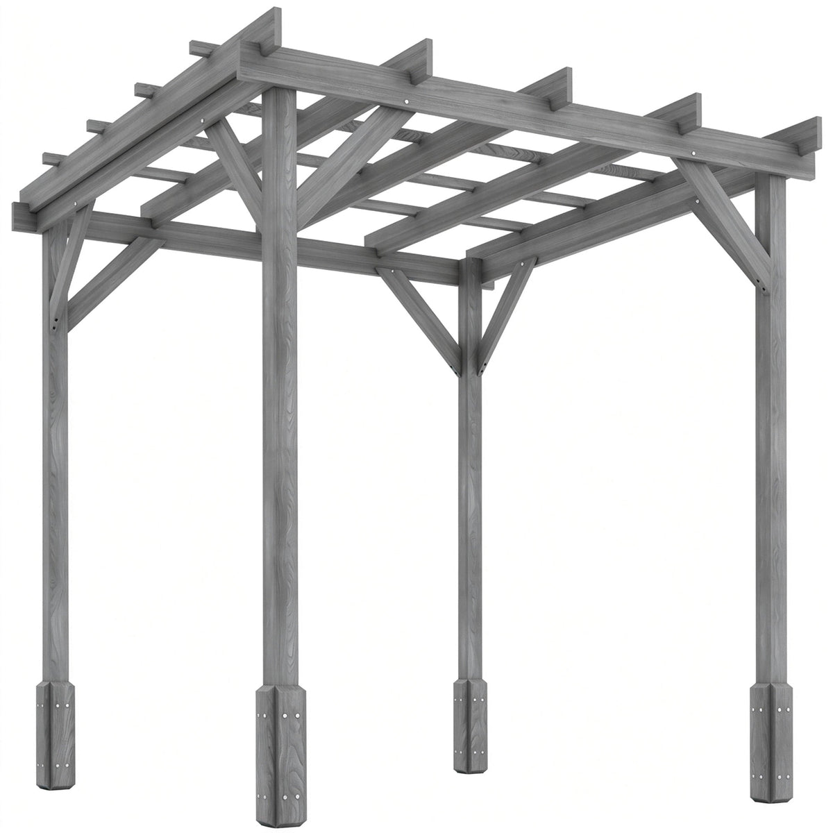 PerArbor 2 x 2m Wooden Pergola Kit with Stable Frame for Climbing Vines, Grey — product view 1