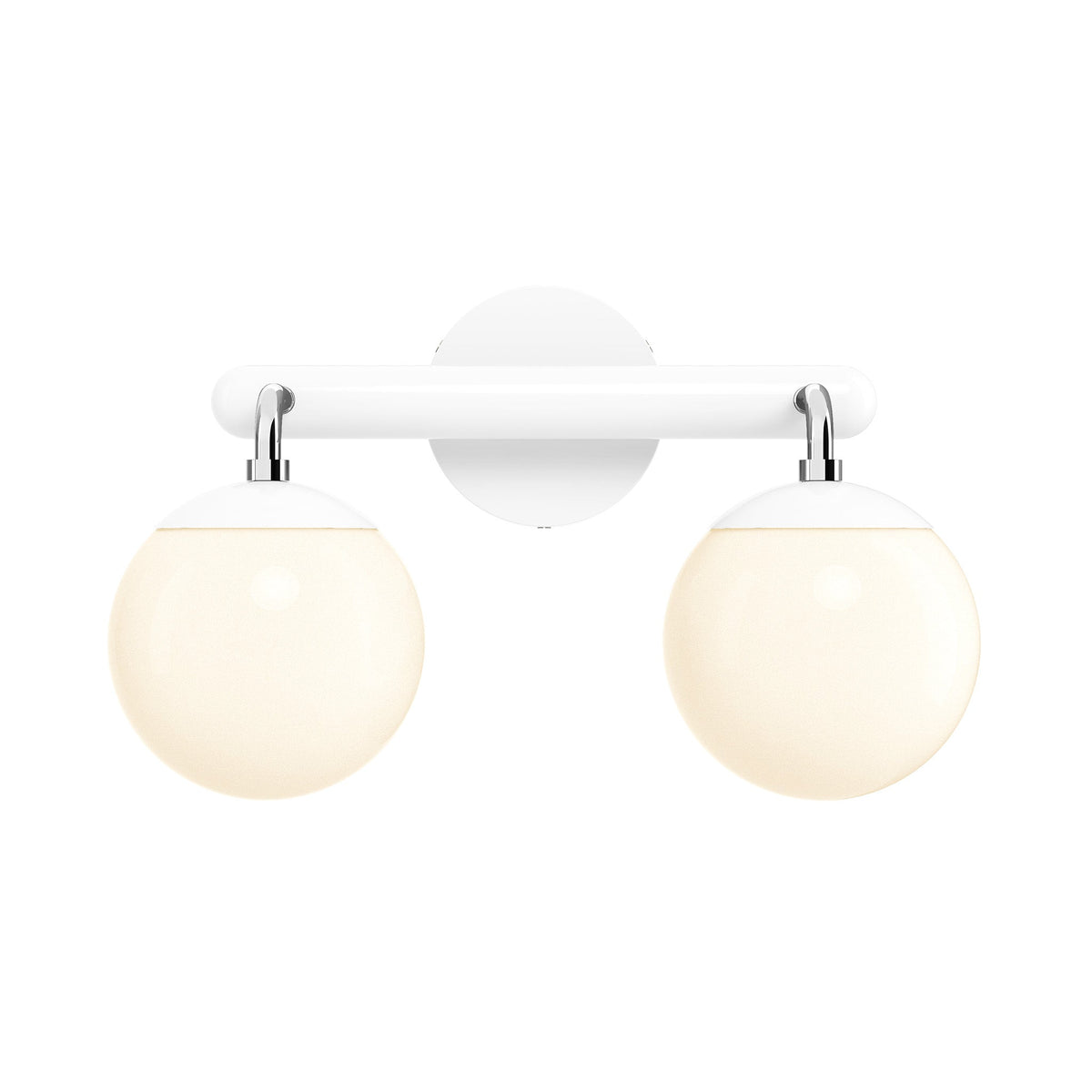 2-Light Globe Vanity Wall Sconce Frosted Opal Glass Bathroom Bedroom — product view 2