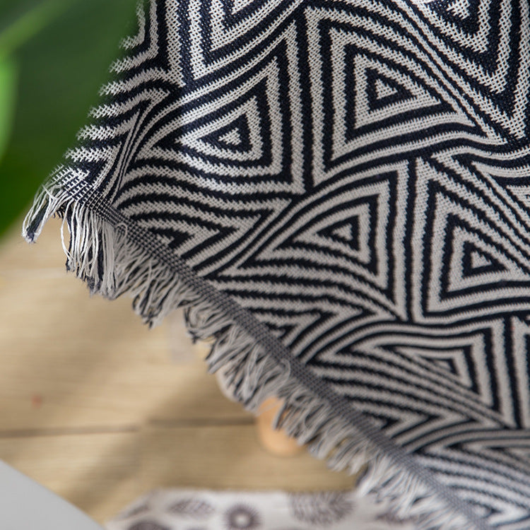 Geometric Fringe Throw Blanket — product view 2