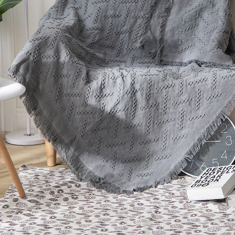 Textured Woven Throw Blanket — product view 2