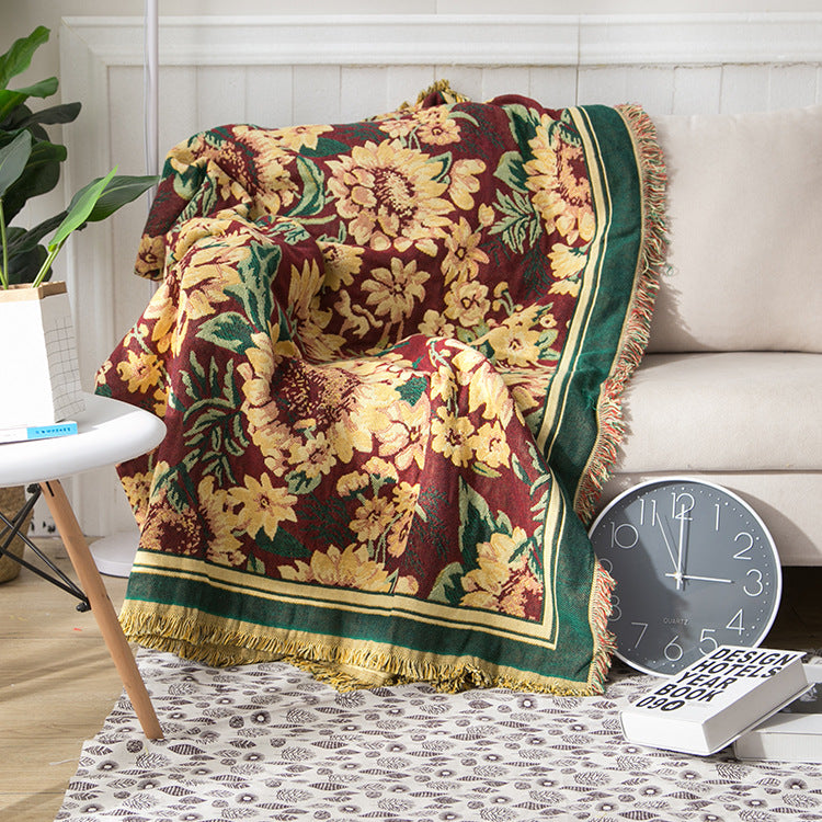 Floral Patterned Woven Throw Blanket — product view 2