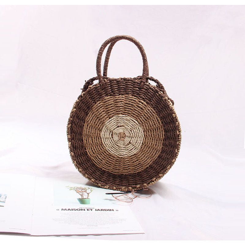 Handcrafted Round Wicker Bag LoungeYard — product view 4