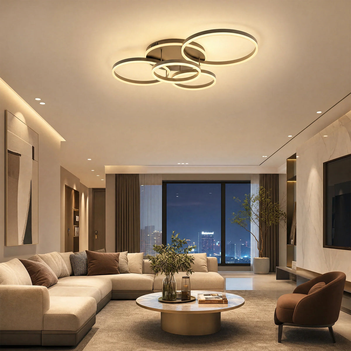 WOMO Circular LED Flush Mount Ceiling Light-WM1032 — product view 2
