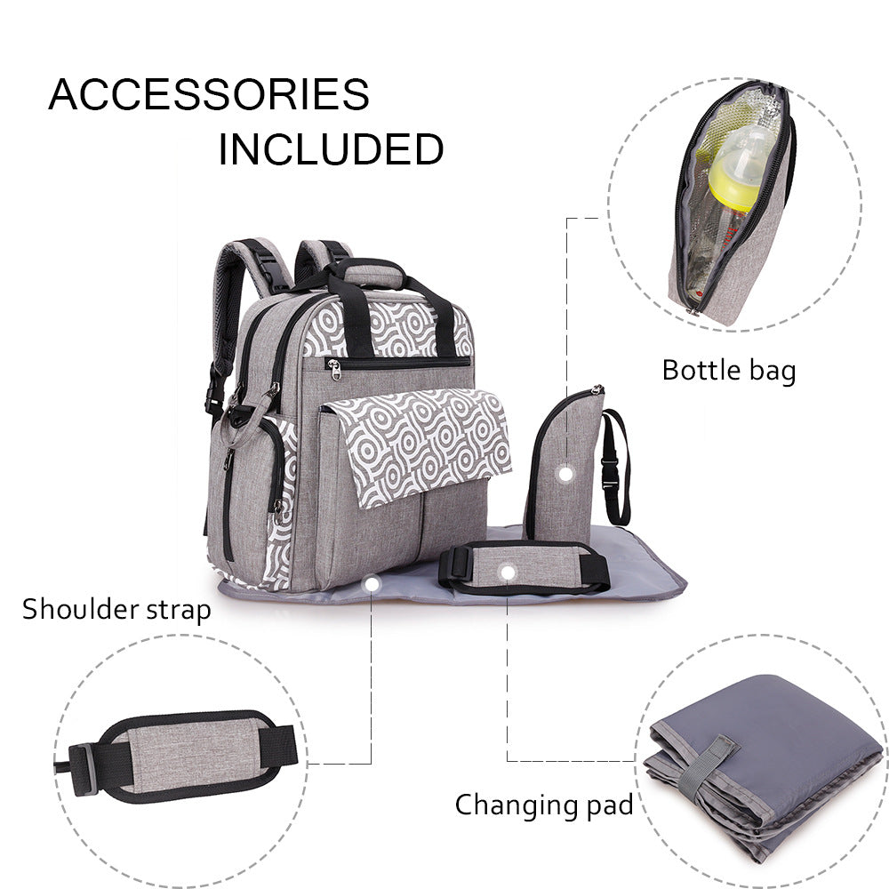 Multifunctional Diaper Bag with Insulated Compartments LoungeYard — product view 2